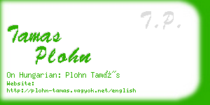 tamas plohn business card